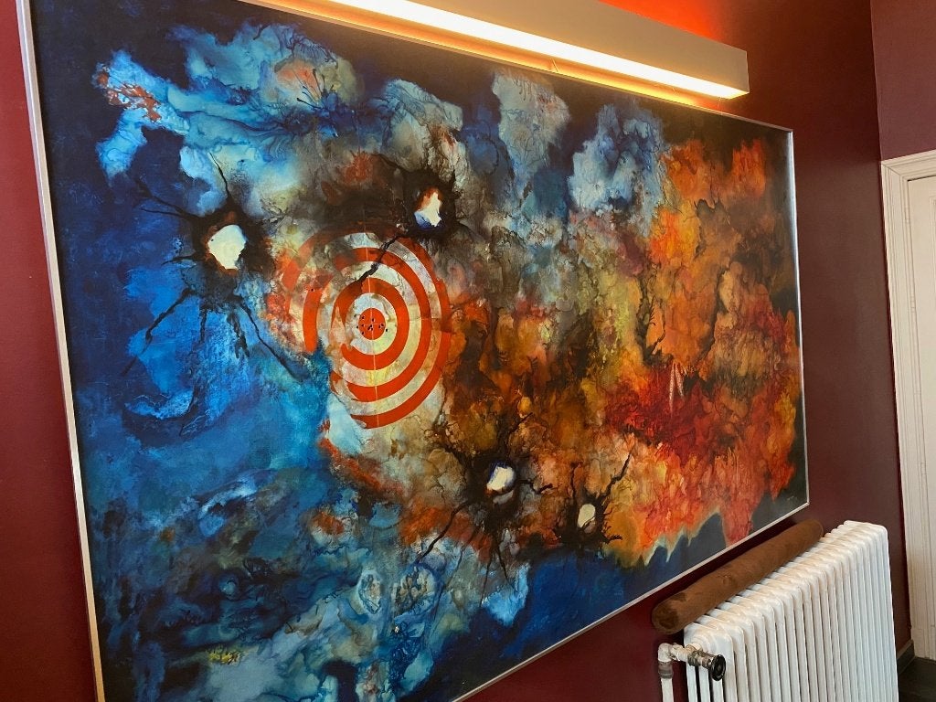 Schilderij Jean Rigaux 78 (Overijse), Antiquités & Art, Enlèvement, Signé, Abstrait