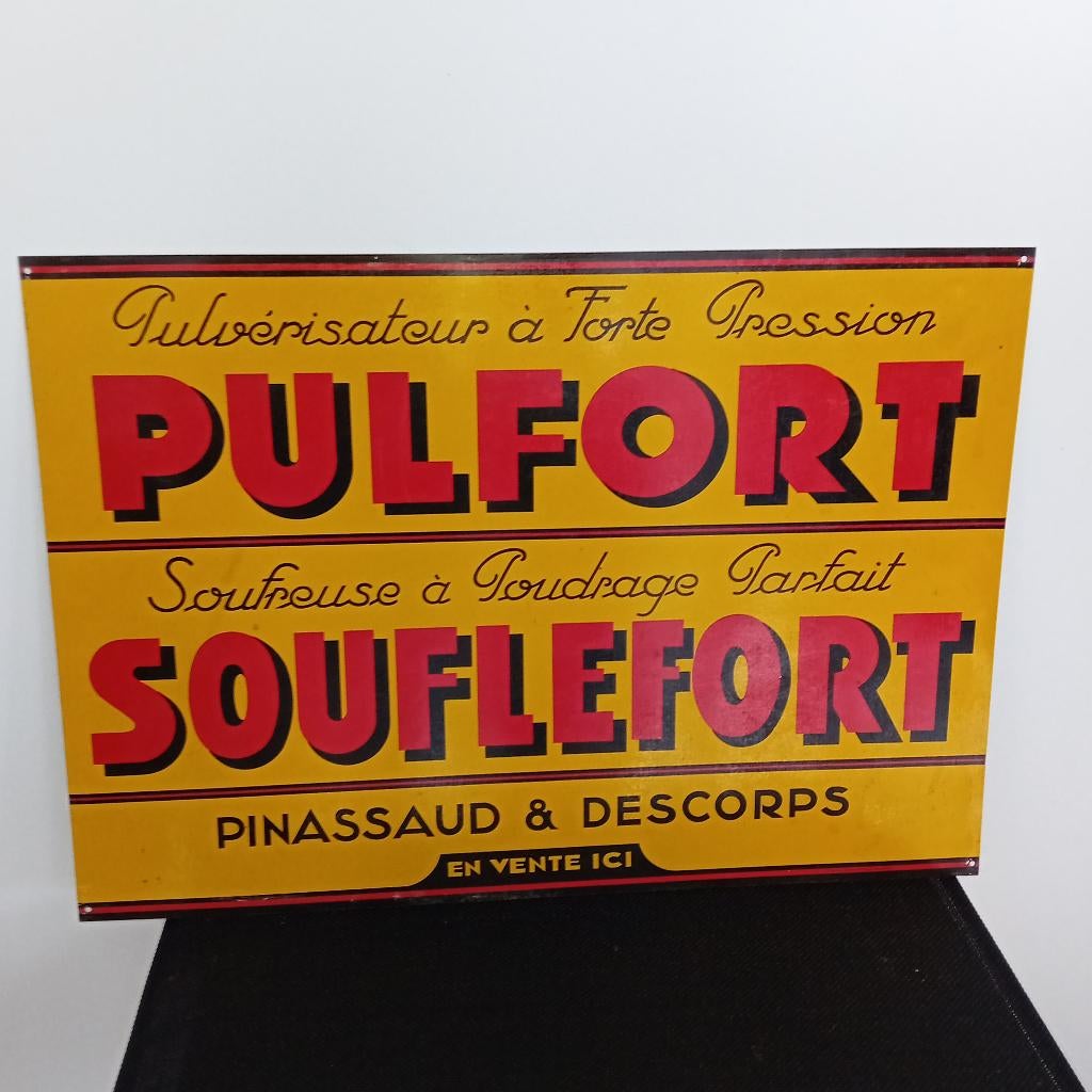 Vintage metalen reclamebord Pulfort, Verzamelen, Ophalen of Verzenden, Nieuw, Reclamebord