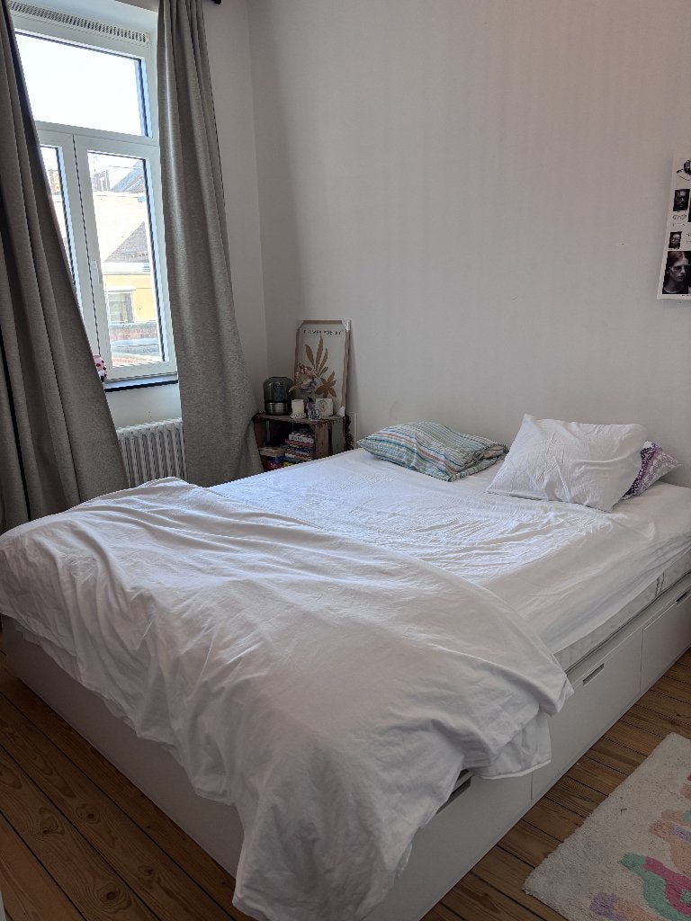 BEDFRAME NORDLI 180X200 (AFHALEN EIND OKTOBER KESSEL-LO), Huis en Inrichting, Ophalen, Gebruikt, Wit, Tweepersoons