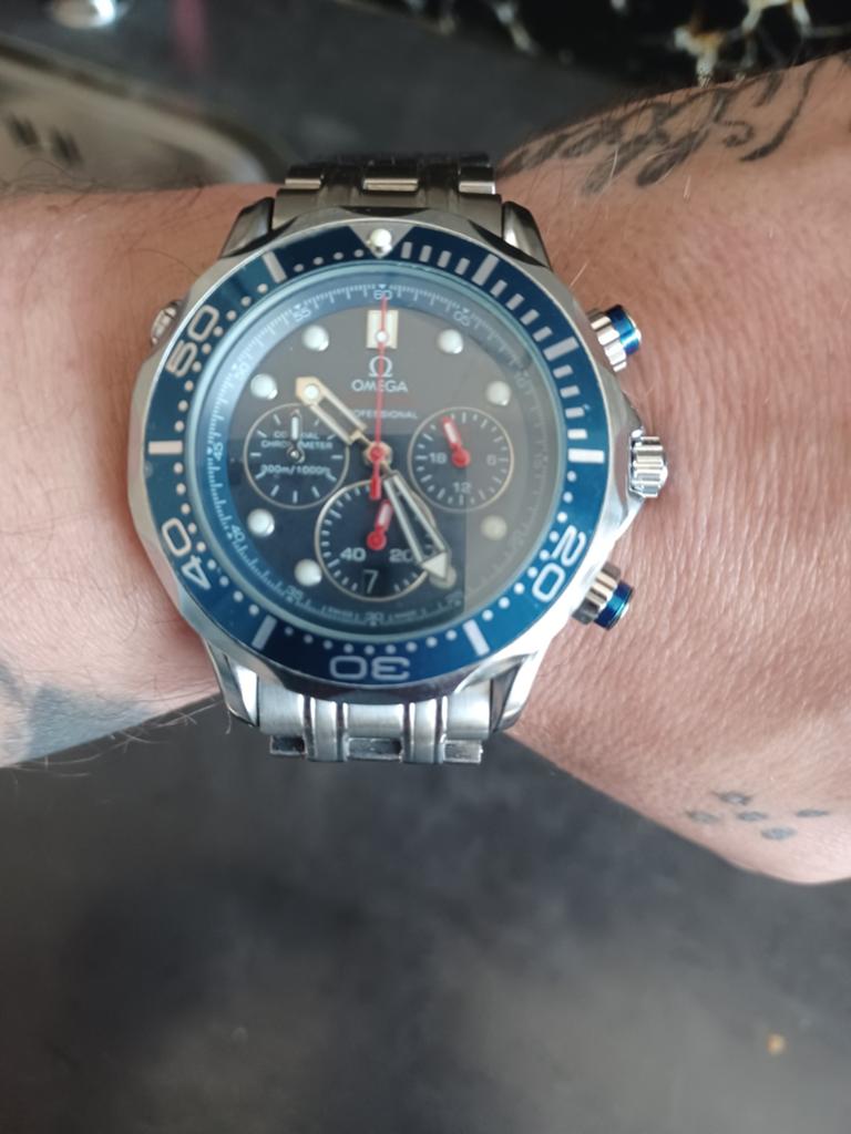 Omega Seamaster heren horloge., Ophalen of Verzenden, Blauw