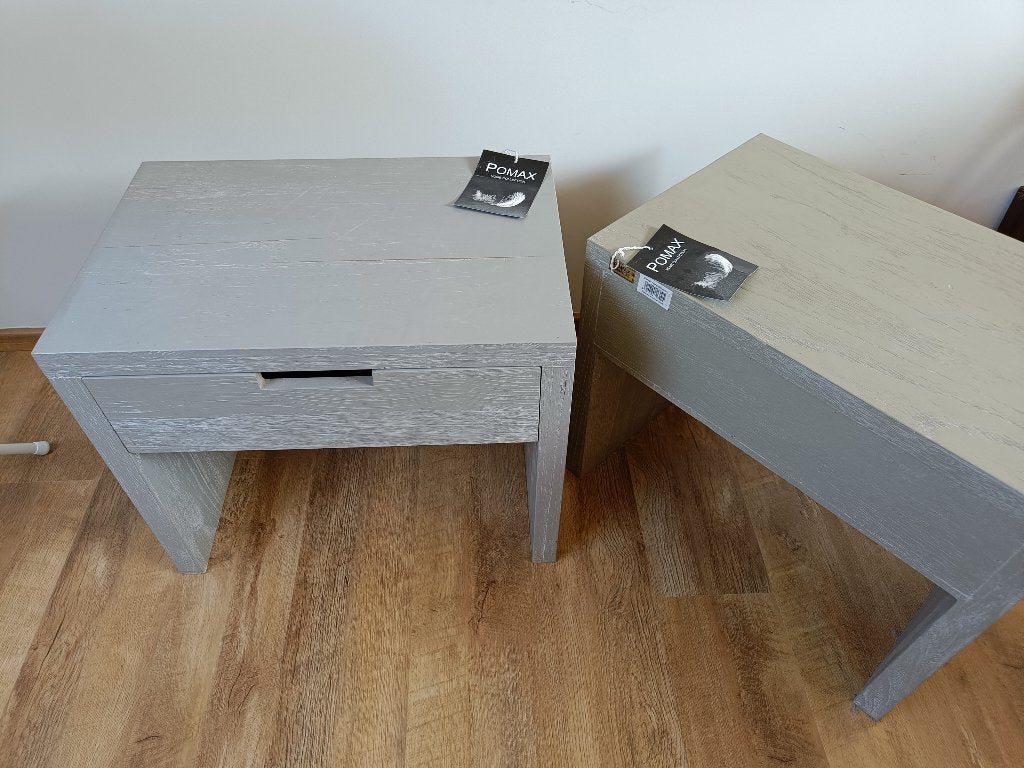 Twee nachtkastjes Hout - POMAX Home collection, Ophalen, Zo goed als nieuw, 45 tot 65 cm, Minder dan 55 cm