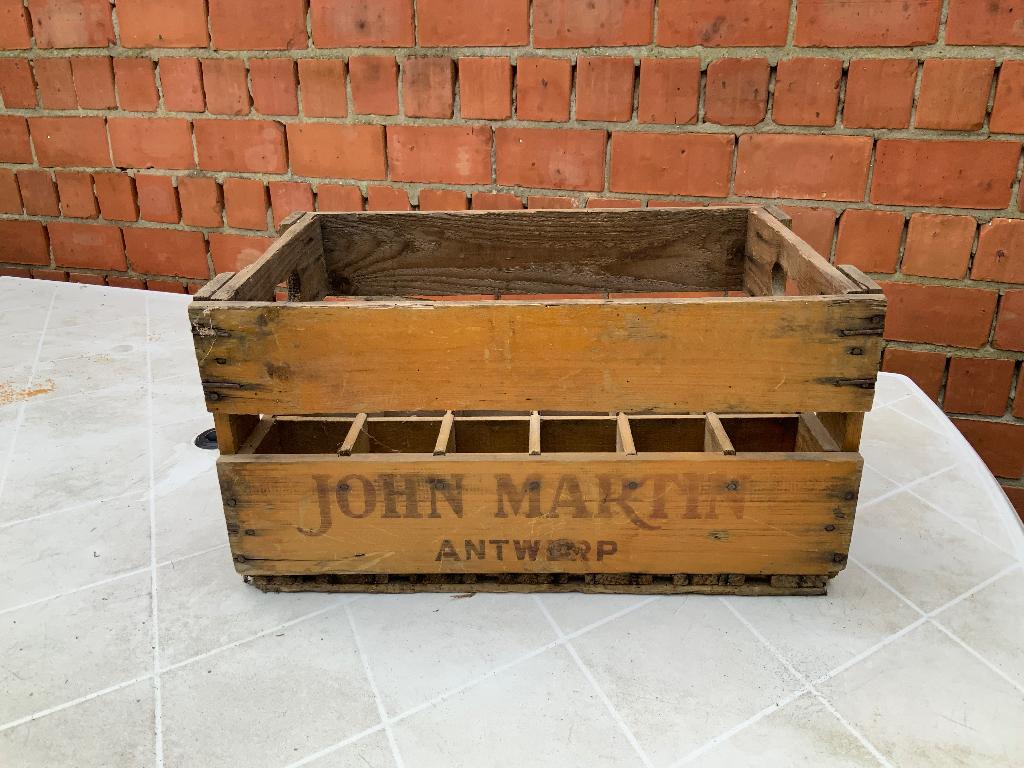 2 ouwe houten bierbakken, Verzamelen, Biermerken, Ophalen, Gebruikt