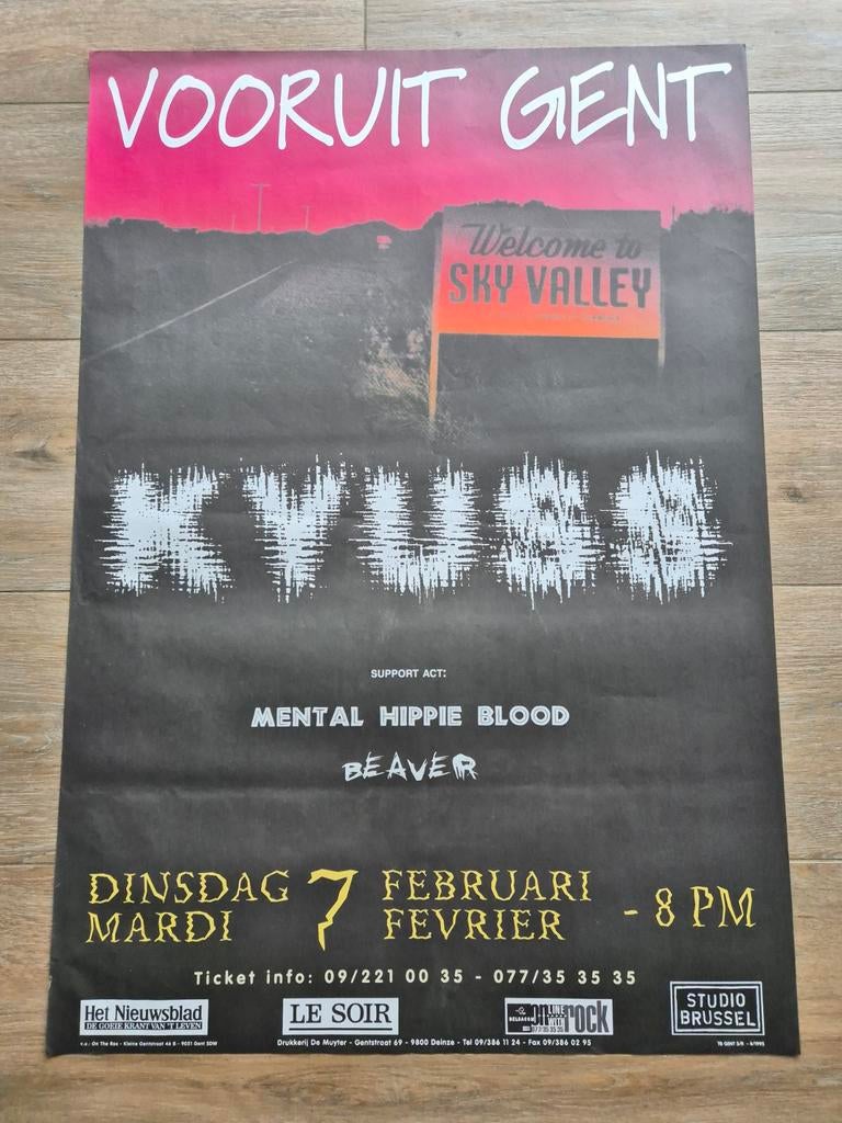 Concert poster Kyuss Vooruit Gent, Verzamelen, Ophalen of Verzenden, Zo goed als nieuw, Muziek