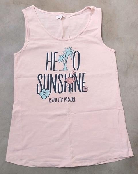 Débardeur rose clair « Hello Sunshine » - taille 164, Enlèvement ou Envoi, Chemise ou À manches longues, Frizzle by Bel & Bo, Comme neuf