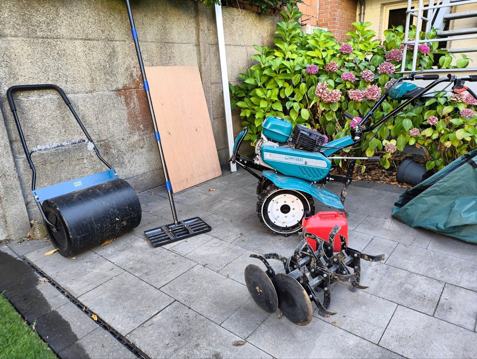 set voor aanleg gazon, Ophalen