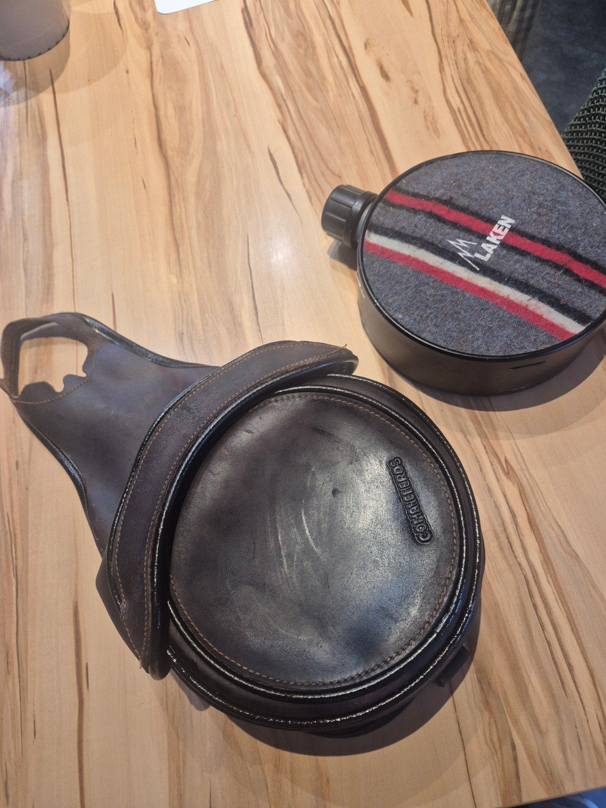sacoche gourde de pommeau en cuir - Comancheros, Marron, Comme neuf, Enlèvement, Autres types