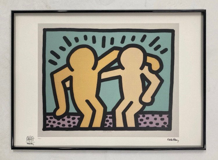 Keith Haring: lithografie 50 bij 70 cm, Antiek en Kunst, Kunst | Litho's en Zeefdrukken, Ophalen of Verzenden, Lithografie