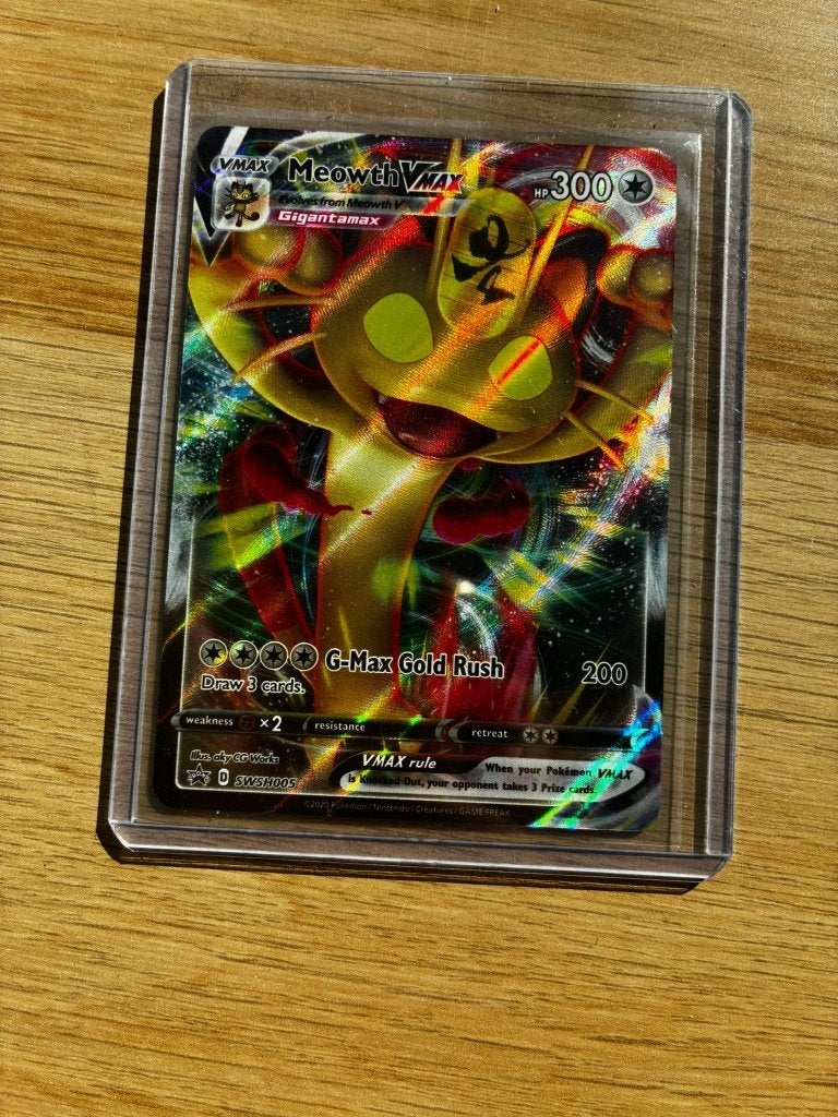 Pokemon Meowth Vmax, Ophalen of Verzenden, Nieuw, Losse kaart, Foil