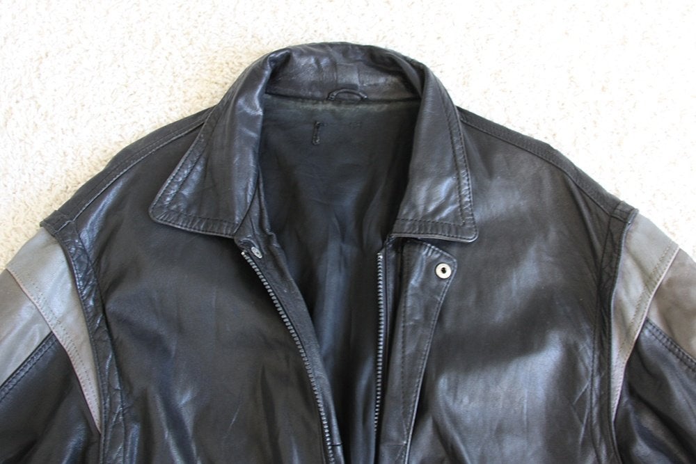 Belle veste en cuir lisse vintage pour hommes 281 (XL) €70,-, Taille 56/58 (XL), Vintage, Comme neuf, Noir