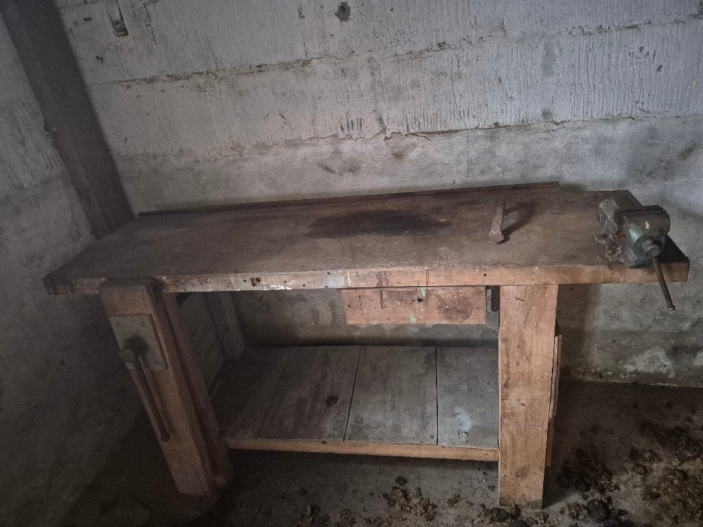 Houten werkbank, Doe-het-zelf en Bouw, Werkbanken, Ophalen, Gebruikt, Bankschroef