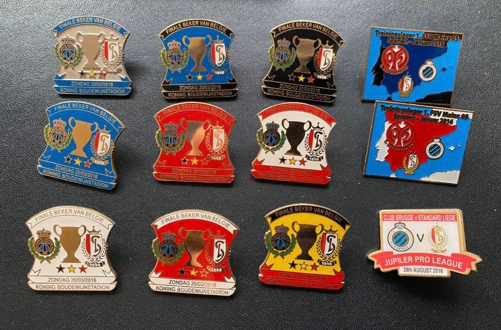 12 épingles/3 très rares Standard de liège RSCL Club Bruges, Enlèvement ou Envoi, Comme neuf