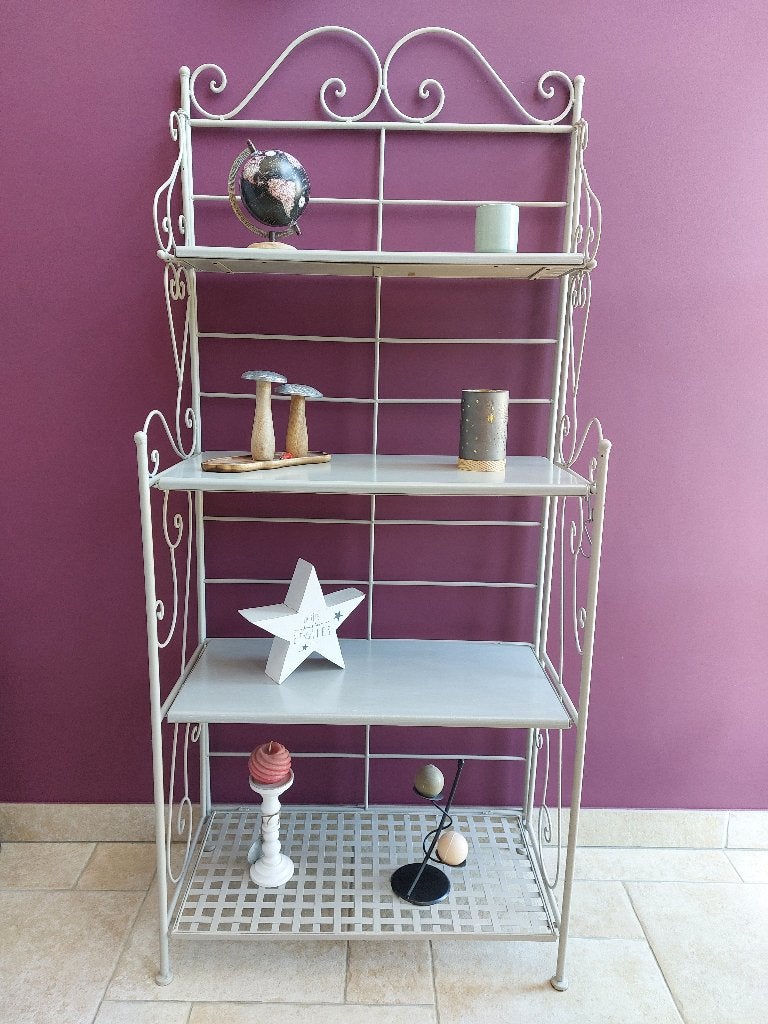 Etagere fer forgé grise, Maison & Meubles, Enlèvement, Utilisé, Étagère, Métal
