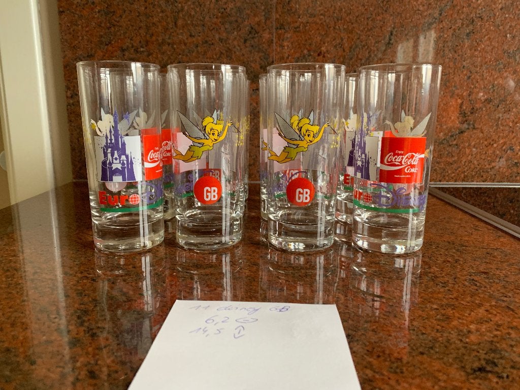 Coca cola glazen 11 stuks GB 6,2 cm breed - 14,5 cm hoog, Verzamelen, Ophalen, Gebruikt, Frisdrankglas