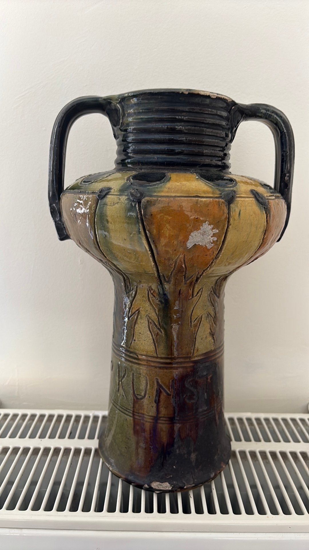 Grand Vase Art Nouveau - La Poterie Flamande Courtrai (LPF), Antiek en Kunst, Antiek | Vazen, Ophalen of Verzenden