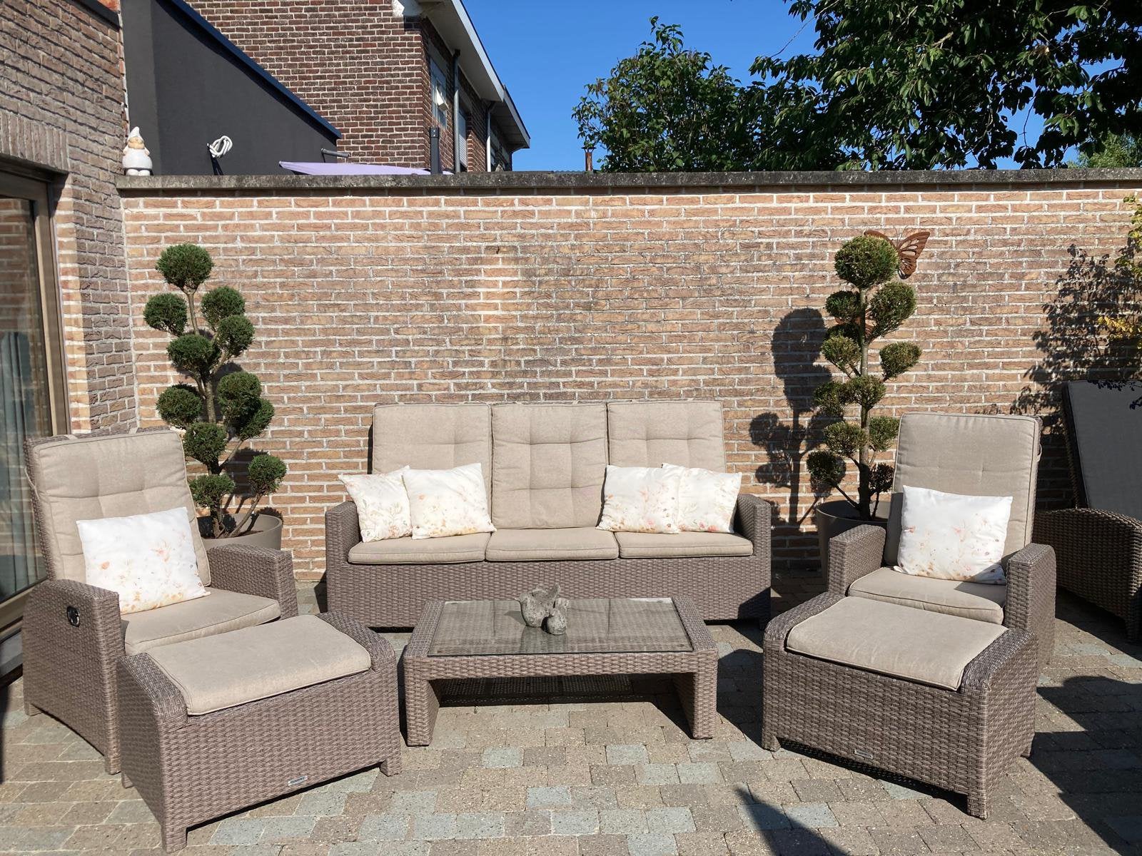 Tuinset, Osier, Salons de jardin, Comme neuf, Enlèvement
