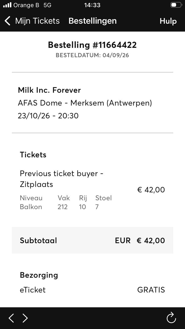 Milc inc forever vrijdag 23/10/26, Tickets en Kaartjes, Eén persoon