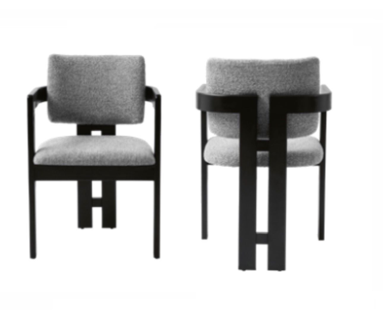 4 mooie grijze stoelen – zwart frame, Huis en Inrichting, Ophalen, Zo goed als nieuw, Zwart, Stof