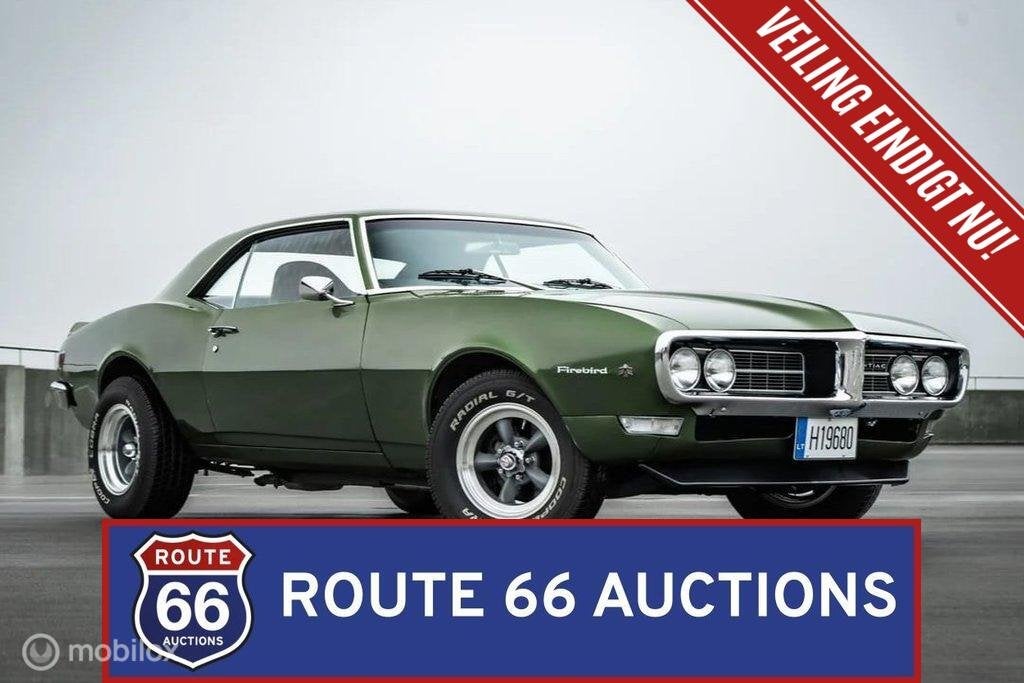 Pontiac Firebird | 1968 | Route 66 Auctions, Auto's, Pontiac, Zwart, Bedrijf, Handgeschakeld