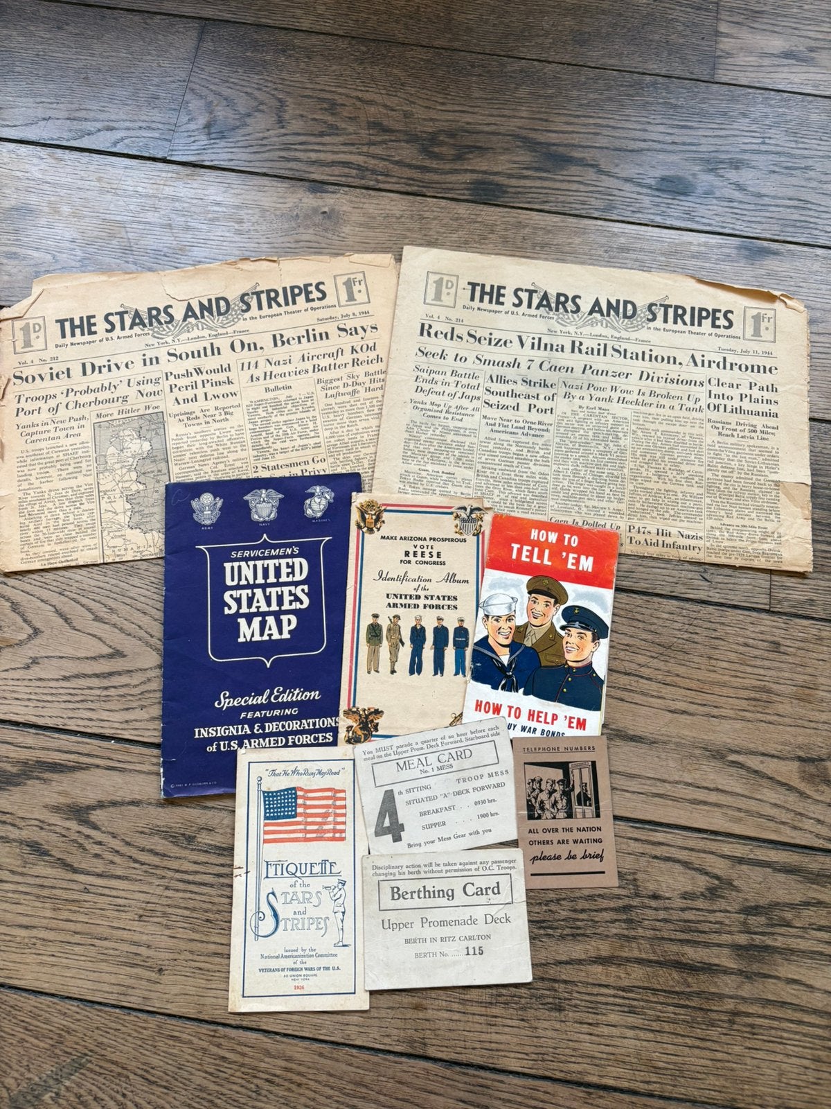 Lot de documents US WW2, Enlèvement ou Envoi, Comme neuf