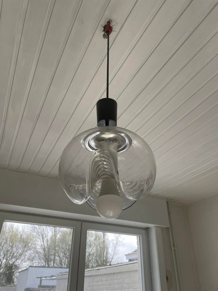 Koch&Lowy vintage hanglamp, Ophalen, 50 tot 75 cm, Glas, Gebruikt