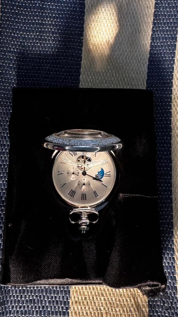 Heritage Lunar Pocket Watch 12/24, Bijoux, Sacs & Beauté, Montres | Femmes, Comme neuf, Montre de poche, Autres marques, Argent