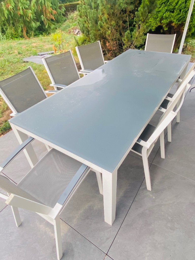 Table et chaises et de jardin, Table à dinner, Aluminium, 8 places, Enlèvement