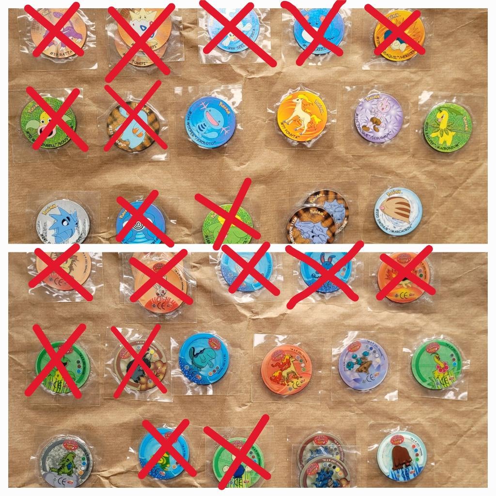 7 nr 's nog van de serie Surprise Pokémon flippo 1 t/m 45, Verzenden, Spiek, Losse flippo's