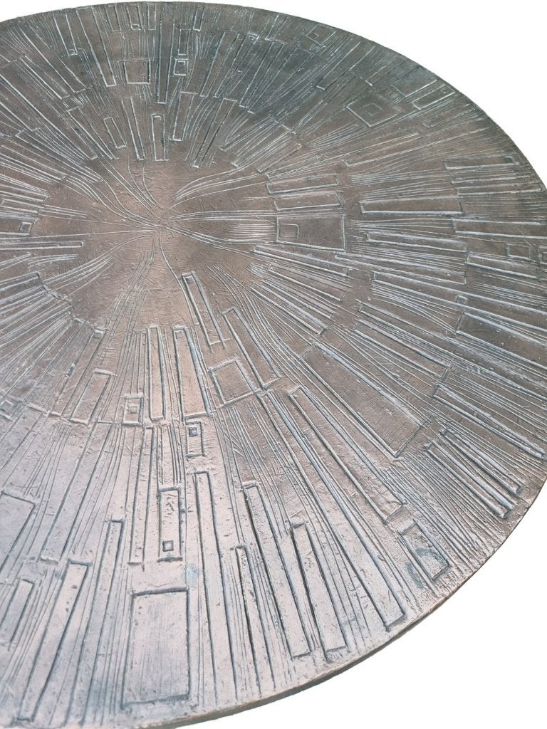 Brutalist smeedijzeren ronde salontafel - jaren 70, Ophalen