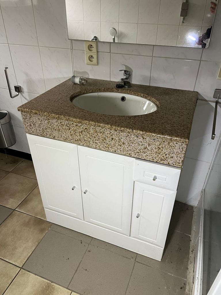 Badkamerkast met inbouwlavabo, Ophalen, Gebruikt, 50 tot 100 cm, Minder dan 100 cm