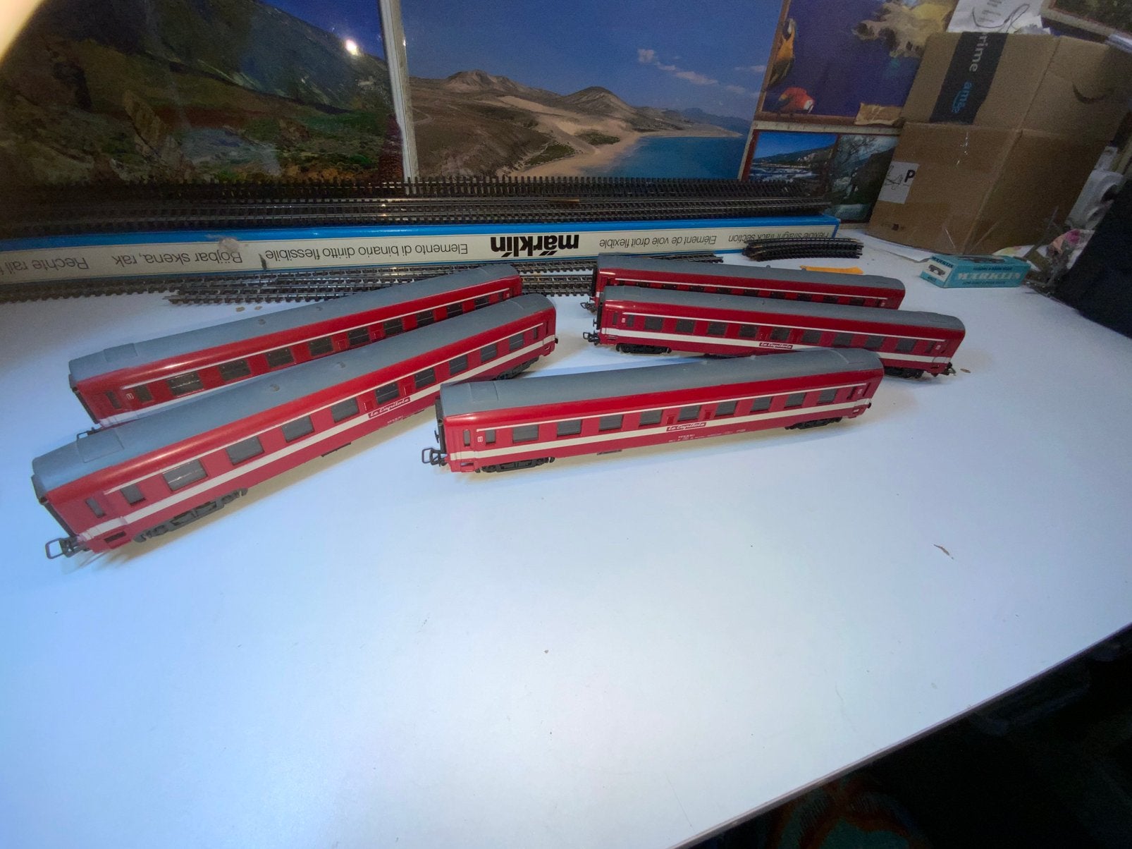 5 VOITURES SNCF UIC « LE CAPITOLE « JOUEF RAME COMPLETE, Jouef, Enlèvement ou Envoi, Rails, Comme neuf