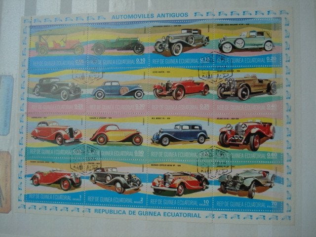 Album de timbres thématique : voitures, trains, Envoi