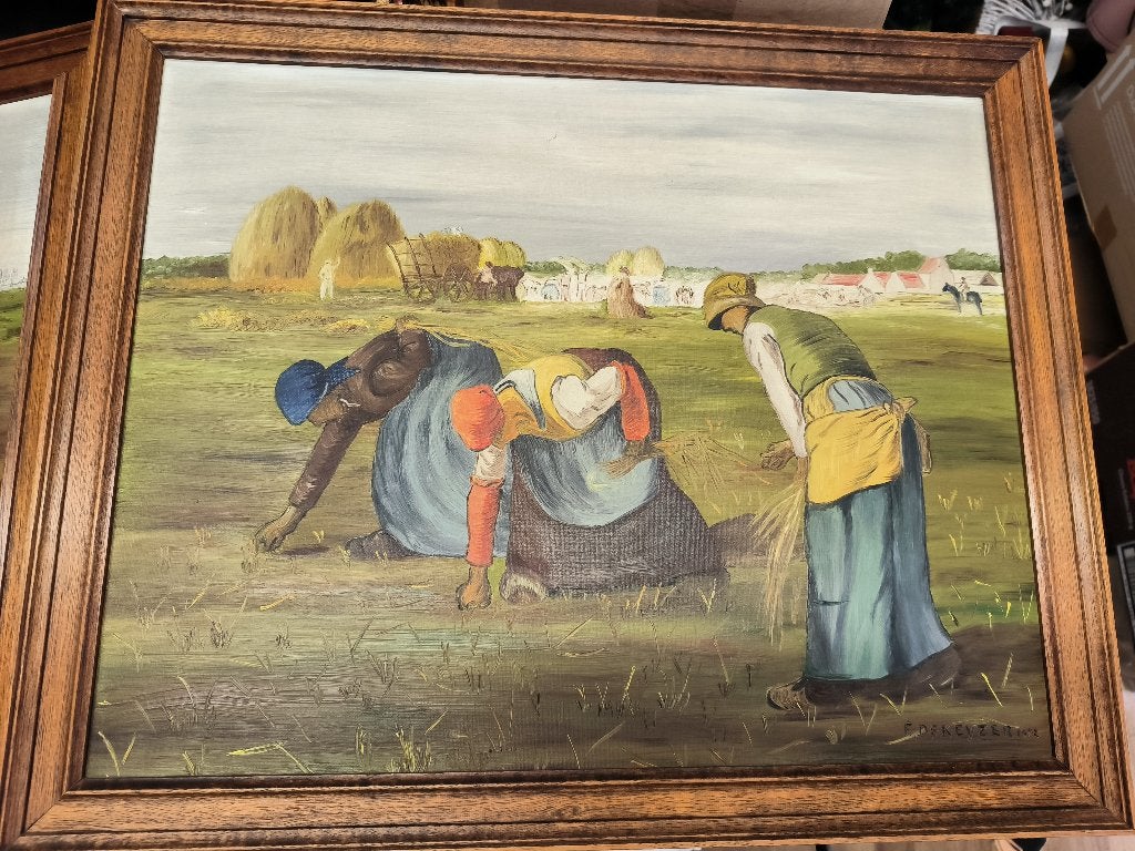 Ensemble de peintures anciennes(repro Millet)+Dekeyzere 1982, Enlèvement ou Envoi, Autres sujets, Autres techniques, Daté