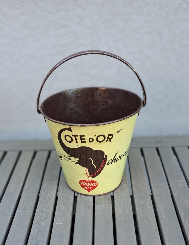 Seau en étain vintage Cote d'Or, Enlèvement ou Envoi, Utilisé, Panneau publicitaire