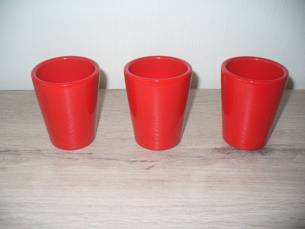 3 Rode bloempotjes, Tuin en Terras, Ophalen of Verzenden