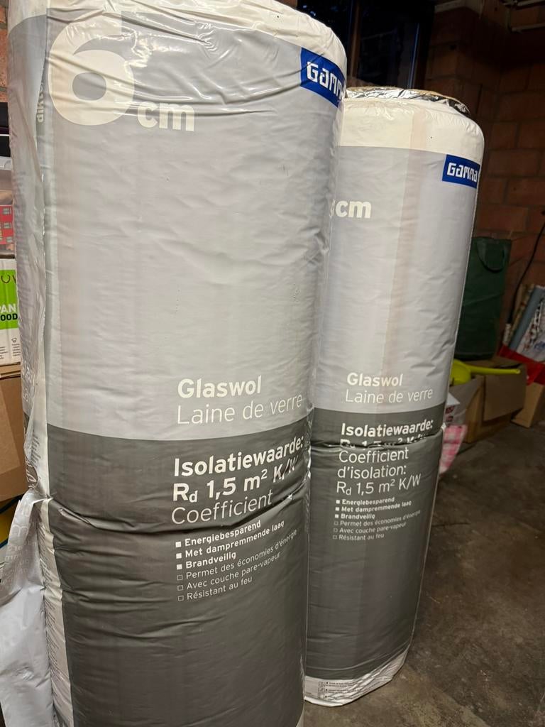 Glaswol isolatie 6 cm, Doe-het-zelf en Bouw, Isolatie en Afdichting, Ophalen, Glaswol