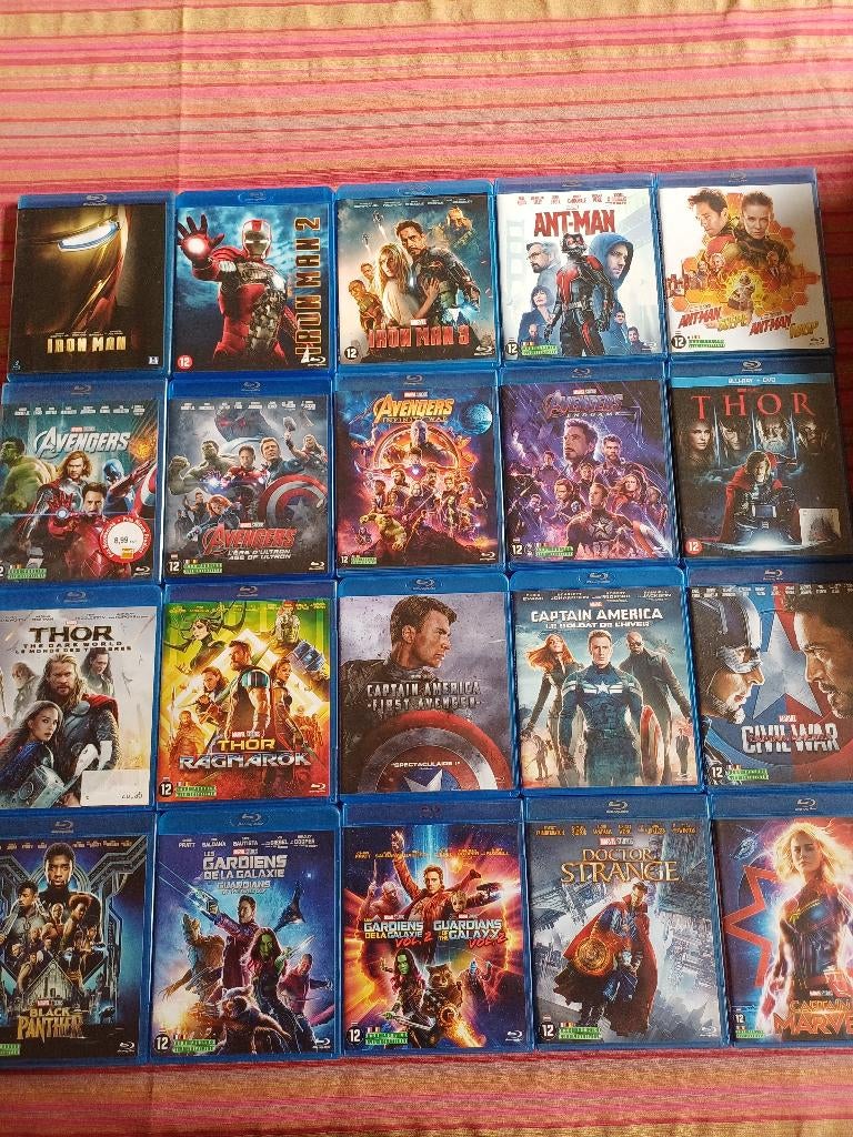 20 blu-ray Marvel, Ophalen of Verzenden, Gebruikt, Actie