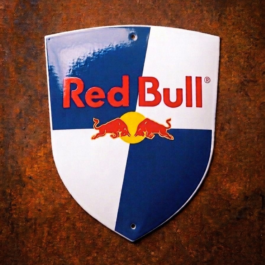 Emaille Schild RED BULL Energy Logo Reclamebord Formule 1, Envoi, Utilisé, Panneau publicitaire
