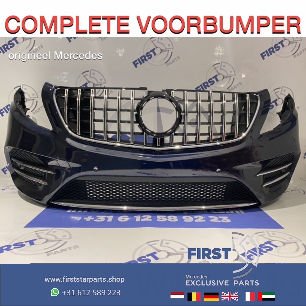 W447 V KLASSE VOORBUMPER + GT GRIL COMPLEET VITO 2014-2021 o, Gebruikt, -, Voor, Ophalen of Verzenden