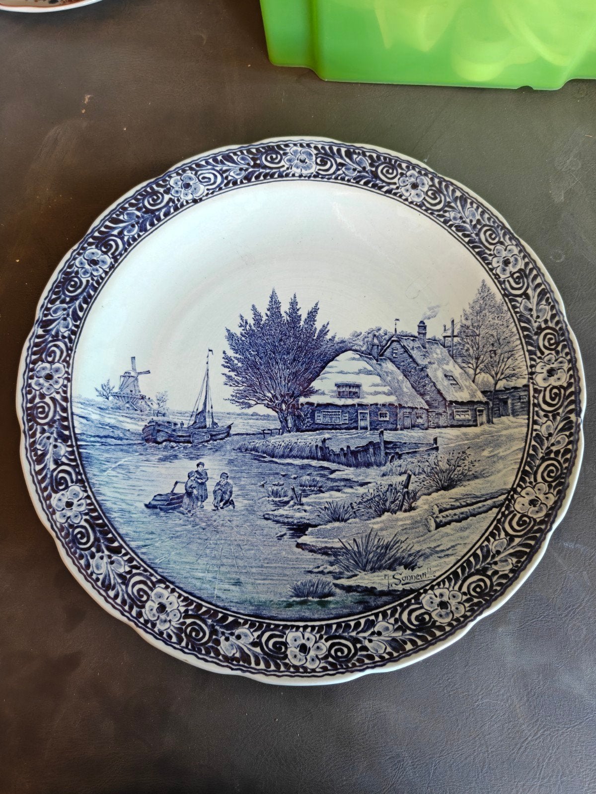 Set van 5 zeer grote Delfts Blauwe wandborden - Boch Belgium, Antiek en Kunst, Ophalen