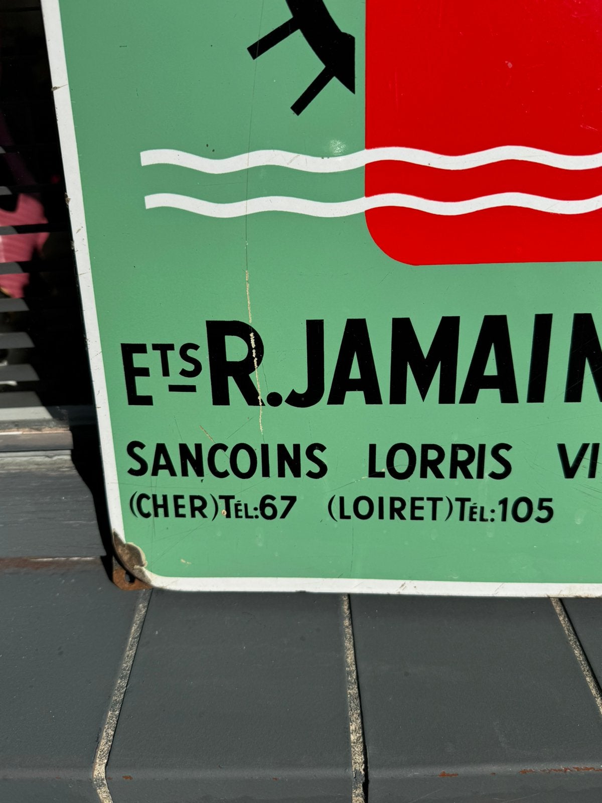 R. Jamain emaille reclamebord, Verzamelen, Reclamebord, Gebruikt, ., Ophalen of Verzenden