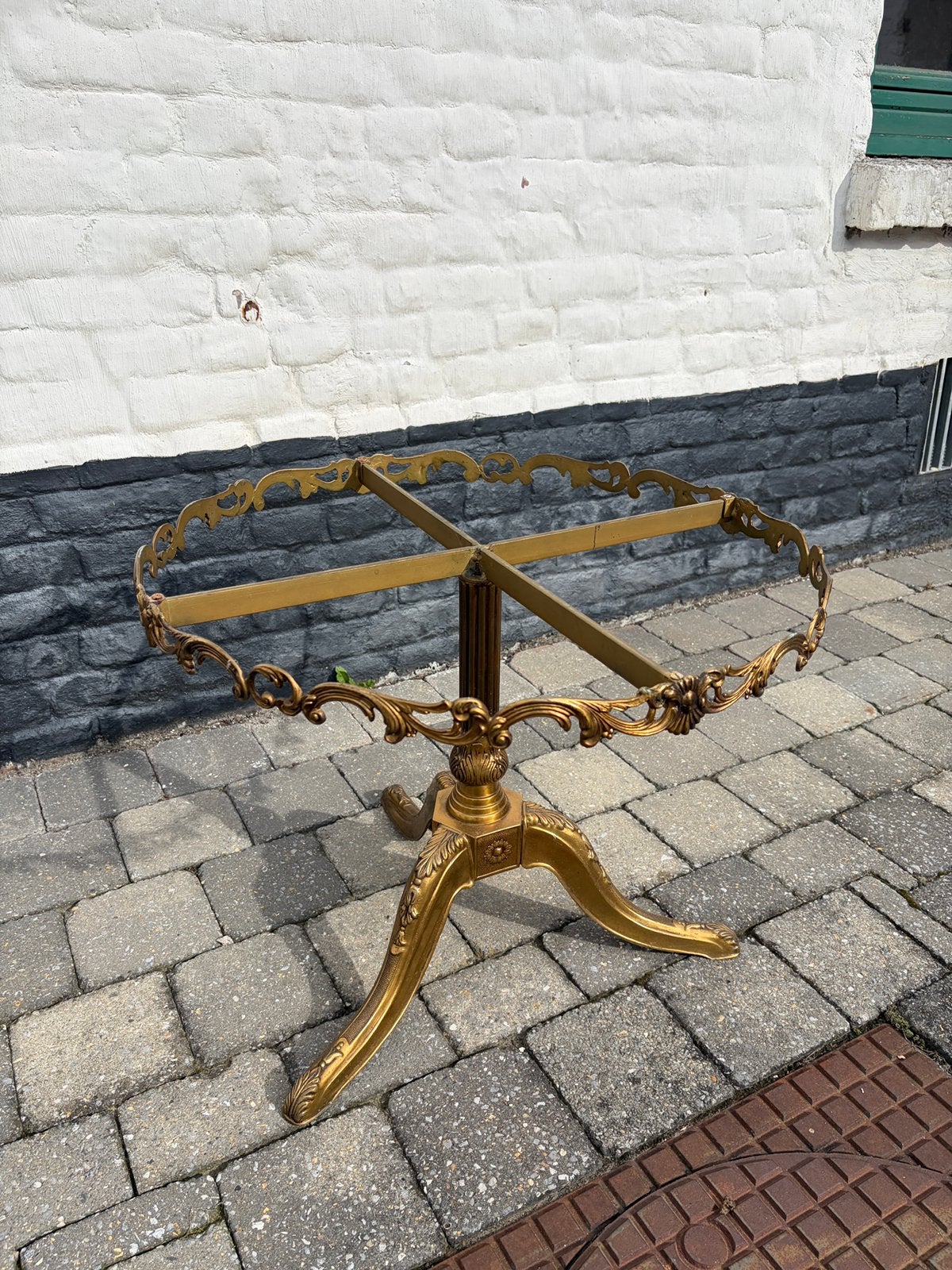 Base de table basse vintage, laiton, Maison & Meubles, 50 à 100 cm, Enlèvement, Utilisé, 50 à 100 cm