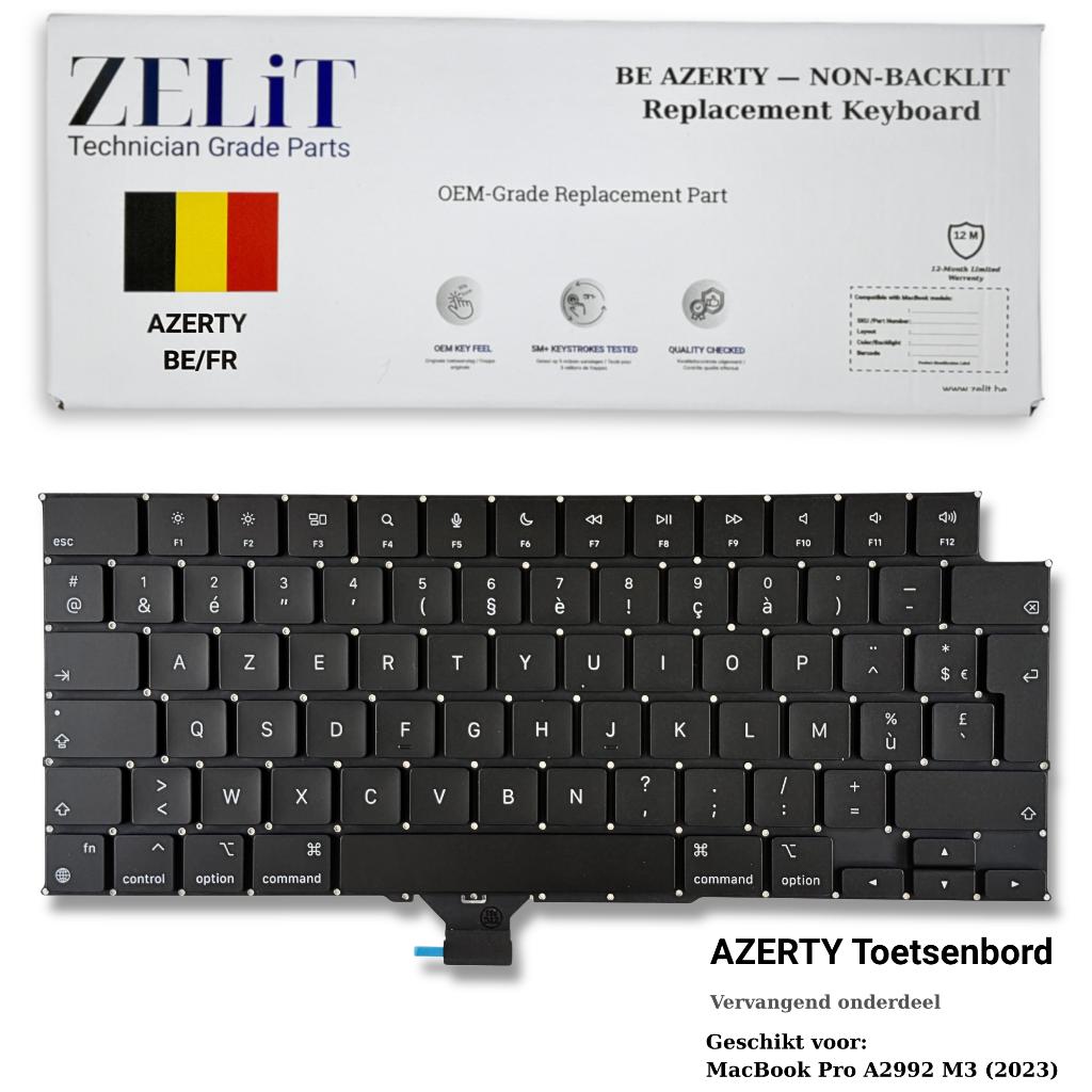 Clavier pour MacBook Pro A2992 M3 2023 AZERTY + Assemblage, Enlèvement ou Envoi, Azerty, Neuf, ZELIT