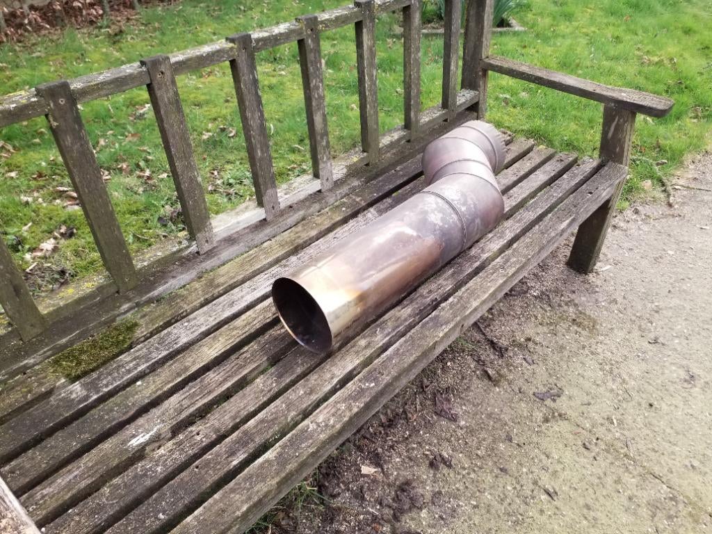 Inox schouwbuis, Doe-het-zelf en Bouw, Ophalen, Zo goed als nieuw, Kachel