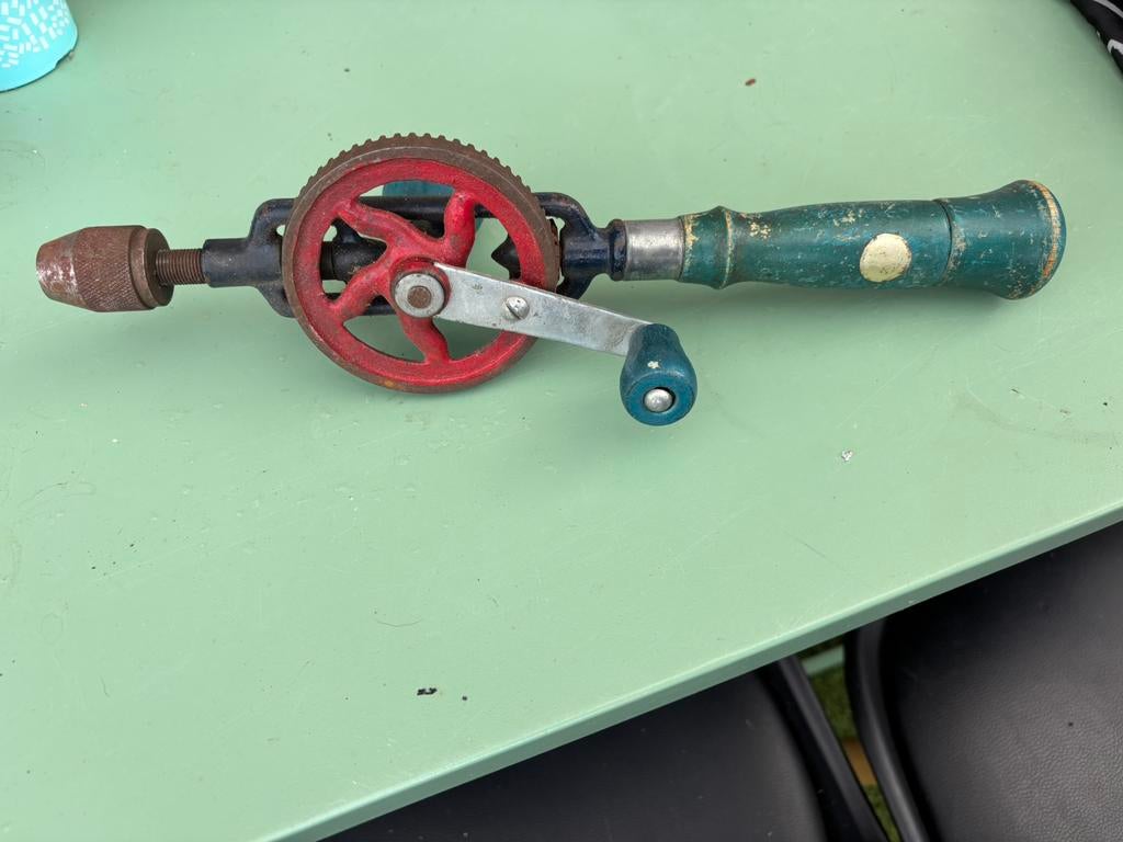 Hand Boormachine vintage, Doe-het-zelf en Bouw, Gereedschap | Boormachines, Ophalen, Gebruikt, Boormachine