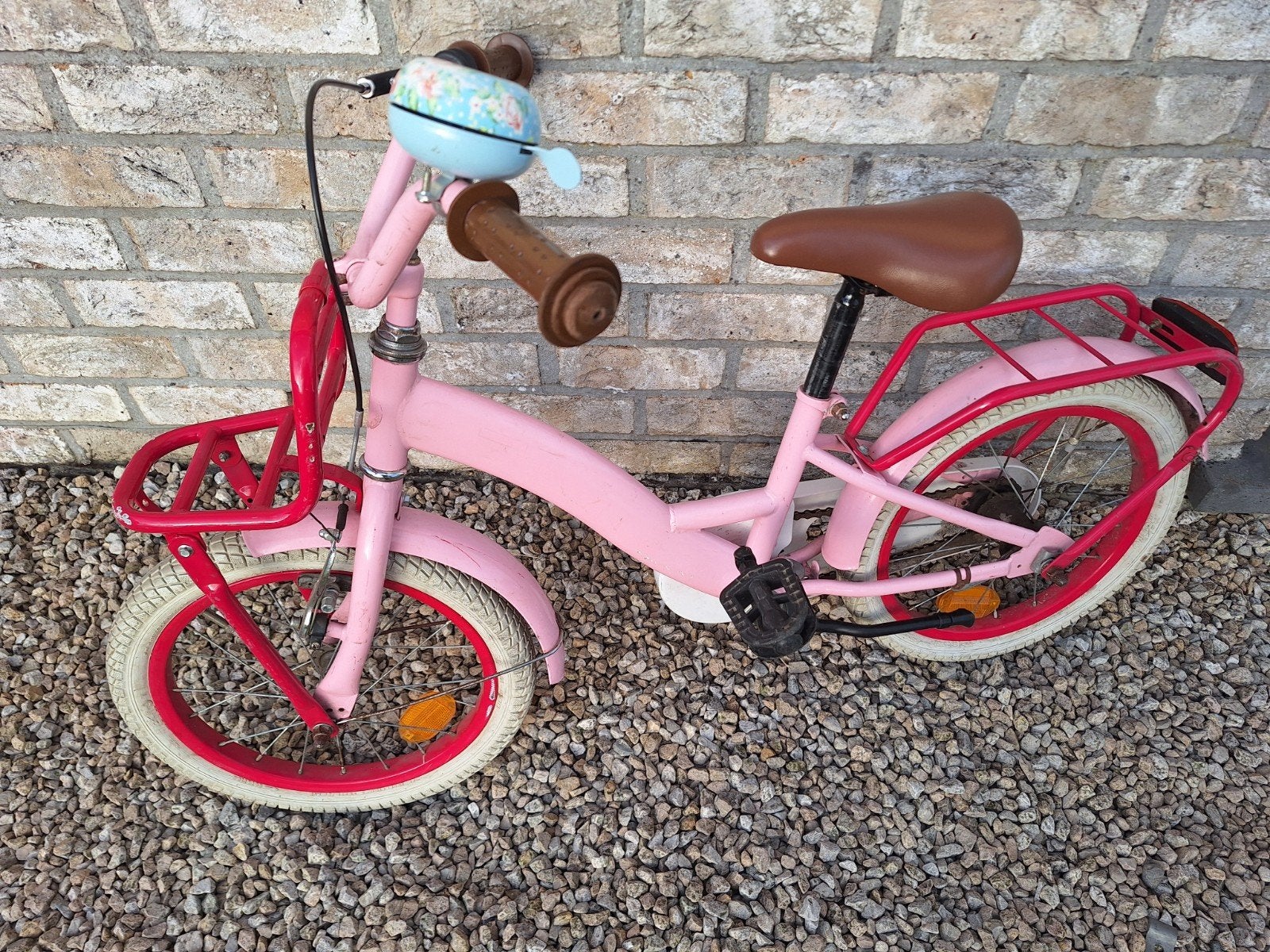 Meisjesfiets 16inch (roze-rood-bruin), Fietsen en Brommers, Ophalen