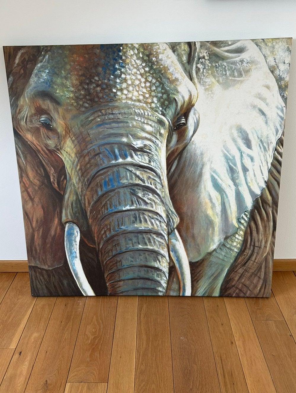 Schilderij olifant, Ophalen, Zo goed als nieuw, Schilderij, 75 tot 100 cm