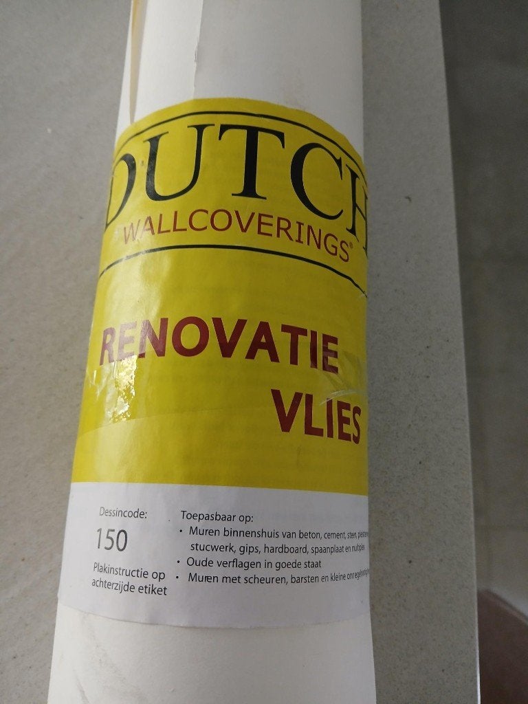 Renovatievlies 150 gr, Huis en Inrichting, Stoffering | Behang, Ophalen, Wit, Dutch Wallcoverings, Renovlies