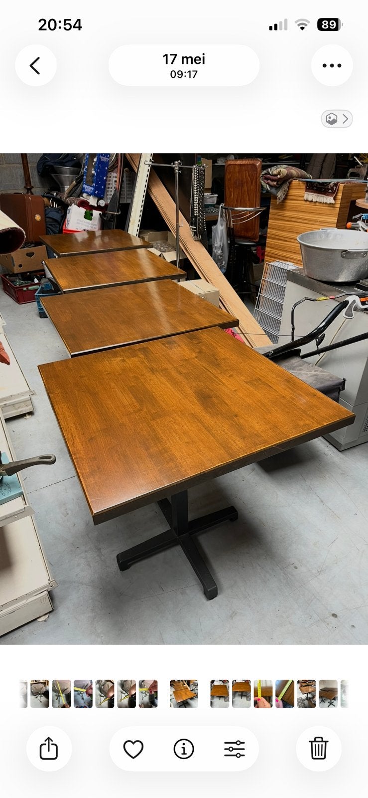 Horeca tafels, vol hout: 75 x 75cm met een gietijzeren voet, Zakelijke goederen, Ophalen, Gebruikt, Meubilair, Nicole-co@outlook.com