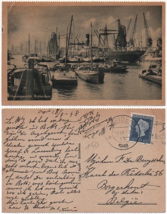 ROTTERDAM, Verzamelen, Postkaarten | Themakaarten, Ophalen of Verzenden, 1920 tot 1940, Gelopen