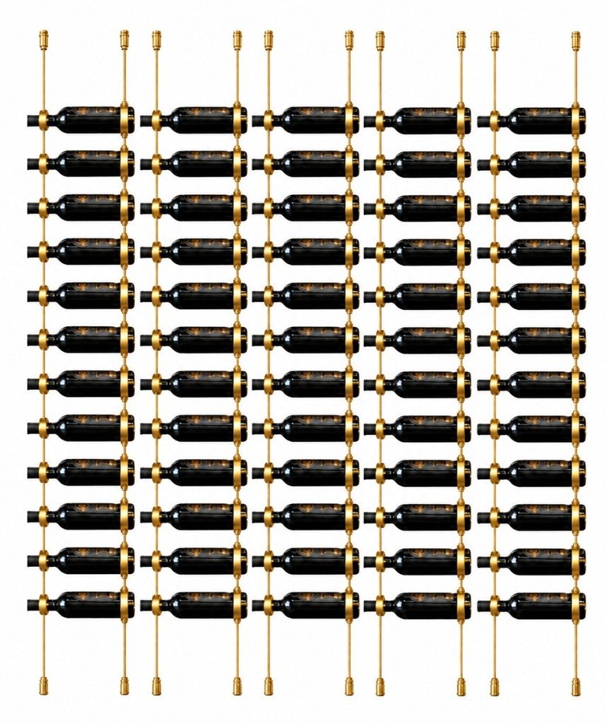 Kit vin Aurelia 5 colonnes 60 bouteilles métal doré 244 cm, Enlèvement ou Envoi, Neuf, Métal, 25 bouteilles ou plus